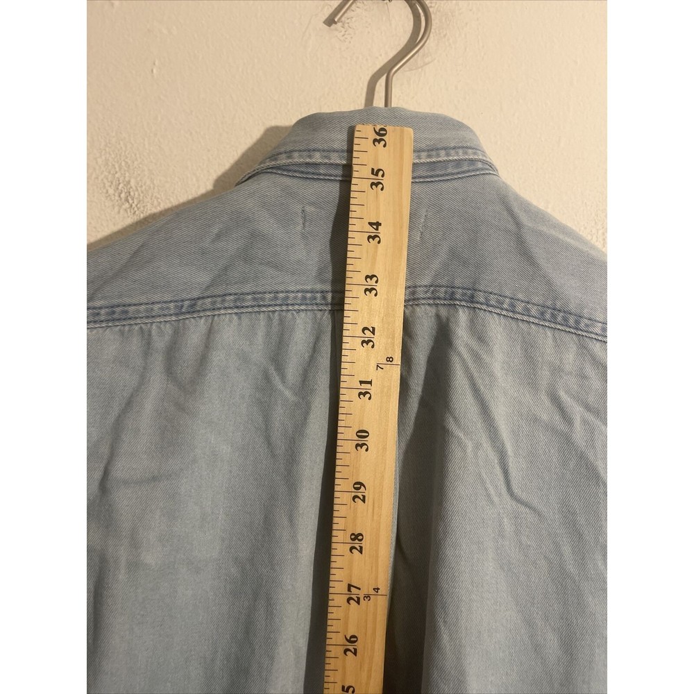 AllSaints Millie Women’s Denim Shirt Dress Sz Small Pearl Snap All Saint (Flaws) - Picture 8 of 11